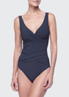 Karla Colletto Criss-cross One-piece Swimsuit In Navy