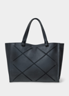 Callista Cross Medium Leather Tote In Charcoal