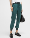 Cinq À Sept Tous Les Jours Giles Satin Jogger Pants In Eucalyptus