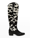 DONALD J PLINER MARINAEH COW-PRINT KNEE BOOTS