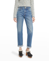 Ulla Johnson The Daphne Straight-leg Cuffed Denim Jeans In Danube Medium Ind