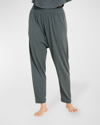 Eberjey Oversize Aloe Infused Cotton Blend Pajama Pants In Kelp