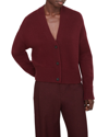Vince Wool-cashmere Boxy V-neck Cardigan In Plum Wine