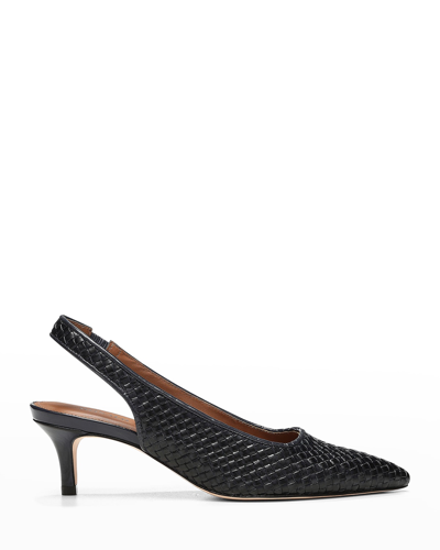 Donald J Pliner Olympia Woven Slingback Pumps In Navy