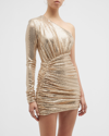 Alexandre Vauthier Gold Mini Dress In Or Rose