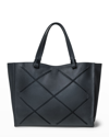 Callista Cross Medium Leather Tote In Charcoal