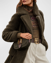 Polo Ralph Lauren Wilmer Reversible Shearling Coat In Green
