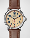 SHINOLA MEN'S THE RUNWELL CLASSIC FACE LEATHER WATCH, 47MM