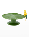 BORDALLO PINHEIRO AMAZONIA CAKE STAND WITH MACAW AT FOOT