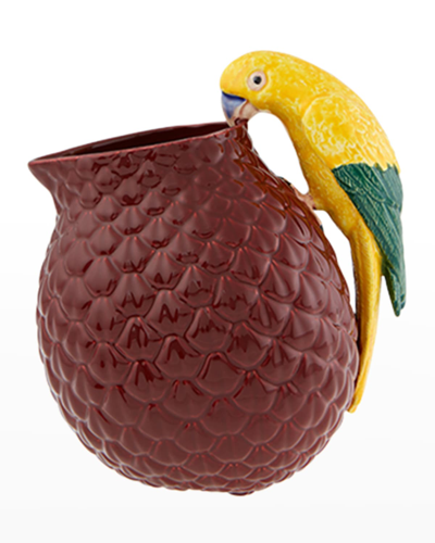 Bordallo Pinheiro Amazonia Pitcher With Macaw, 68 oz