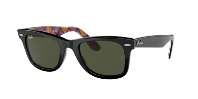 Ray Ban Original Wayfarer X Dia De Los Muertos Sunglasses Black On Ddm Pattern Frame Green Lenses 54-18