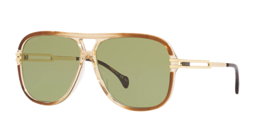 Gucci Green Navigator Mens Sunglasses Gg1105s 003 63 In Brown