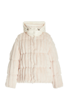 MONCLER FARE QUILTED FAUX FUR JACKET