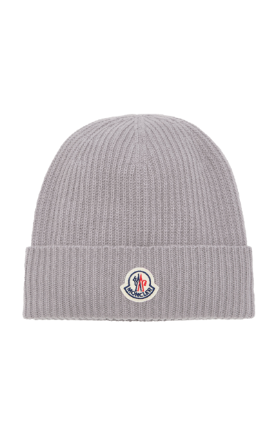 Moncler Wool-cashmere Beanie In Grey