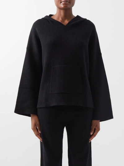 Allude Wool-blend Hooded Sweater In Black