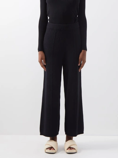 Allude Elasticated-waist Wool Trousers In Navy