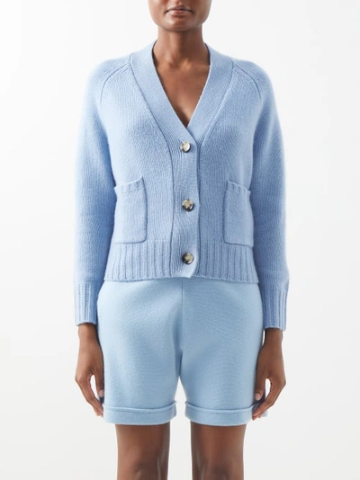 Allude Wool And Cashmere-blend Cardigan In Light Blue