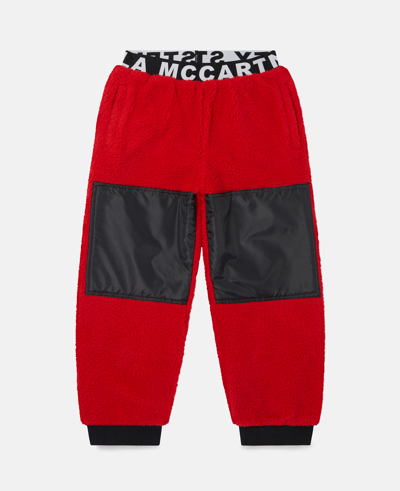 Stella Mccartney Kids' Colour-block Fleece Joggers In Red