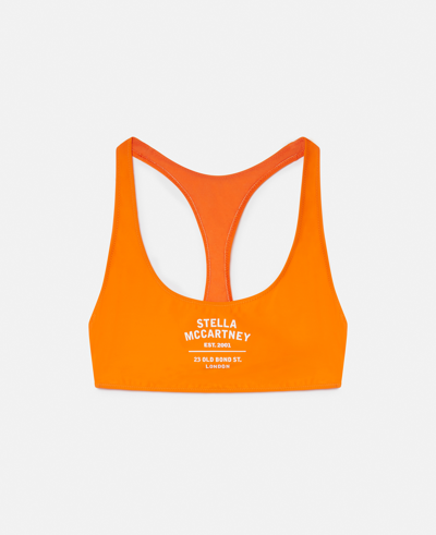 Stella Mccartney Old Bond Steet 3d Logo Sports Bra In Orange