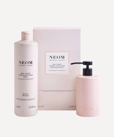 Neom Organics Real Luxury Hand & Body Wash Refill And Ceramic Dispenser 1l