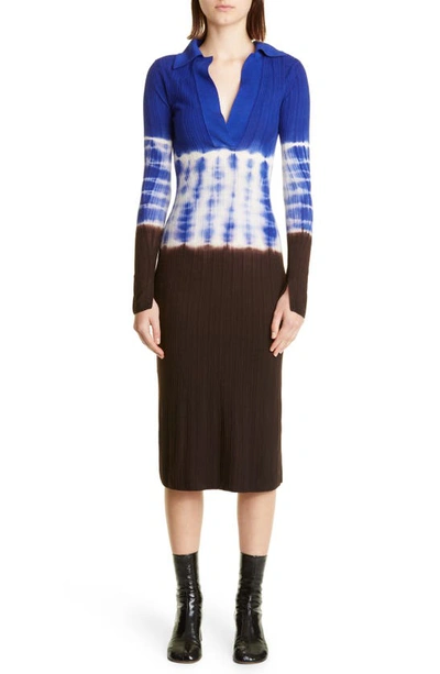 Proenza Schouler White Label Dip Dye Long Sleeve Wool Sweater Dress In Multi