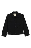 L'agence Janelle Slim Raw Hem Denim Jacket In Saturated