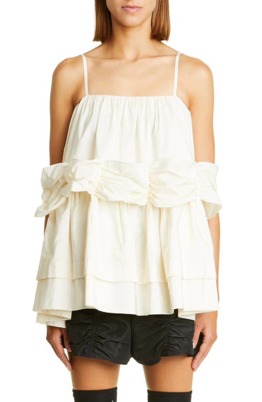 充実の品 Simone Rocha Ruffled Flared Vest Top In Cream | ModeSens トップス