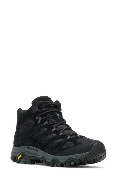 Merrell Moab 3 Mid Waterproof Hiking Shoe In Black Night
