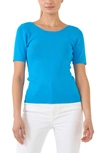 English Factory Twist Cutout Back Top In Sky Blue