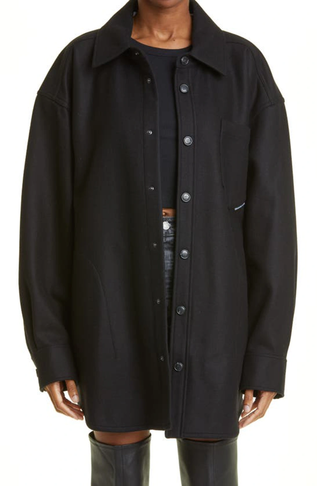 Alexander Wang Gender Inclusive Oversize Wool Blend Shirt