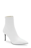 Jeffrey Campbell Nixie Pointed Toe Bootie In White Matte