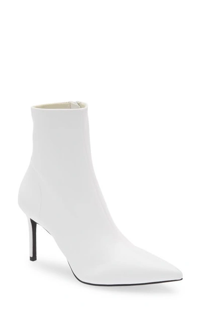 Jeffrey Campbell Nixie Pointed Toe Bootie In White Matte