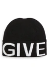 Givenchy Intarsia-logo Knitted Beanie In Black