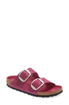 Birkenstock Arizona Big Buckle Slide Sandal In Dark Fuchsia