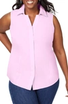 Foxcroft Taylor Sleeveless Button-up Shirt In Pink Whisper