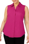 Foxcroft Taylor Sleeveless Button-up Shirt In Pink Rosato