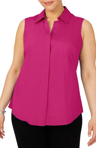 Foxcroft Taylor Sleeveless Button-up Shirt In Pink Rosato