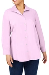 Foxcroft Cecilia Non-iron Button-up Tunic Shirt In Pink Whisper