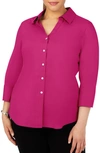 Foxcroft Mary Non-iron Stretch Cotton Button-up Shirt In Pink Rosato