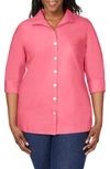 Foxcroft Pandora Non-iron Tunic Shirt In Rose Red
