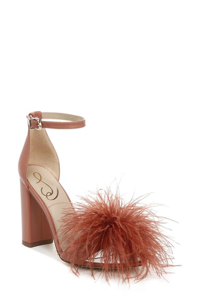 Sam Edelman Yaro Feather Sandal In Pink