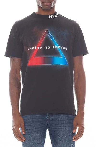 Hvman Neon Triangle Graphic Tee In Black