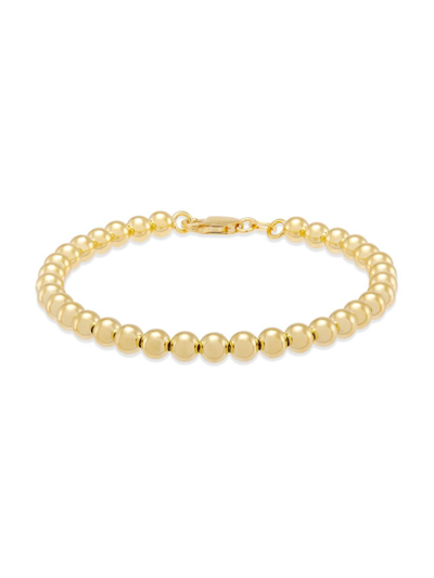 Saks Fifth Avenue Made In Italy Women's 14k Gold Plated Silver Beaded Bracelet