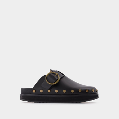 Isabel Marant Black Studded Mirst Loafers