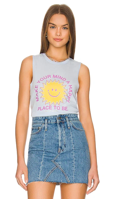 Spiritual Gangster Happy Place Tank Top In Pastel Blue