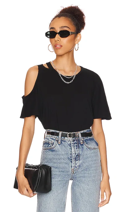 Michael Lauren Verdugo Crew Neck Tee With Cutout In Black