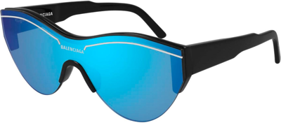 Balenciaga Bb0004s 009 Shield Sunglasses In Blue