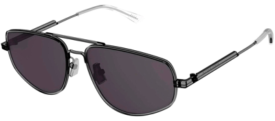 Bottega Veneta Bv1125s 001 Navigator Sunglasses In Grey