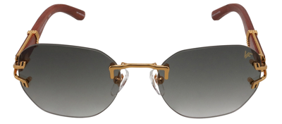 Vintage Frames Vf V-décor Xl Woods 0003 Rectangle Sunglasses In Grey