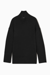 Cos Funnel-neck Pure Cashmere Jumper In Black